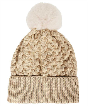 Knitted beanie with pom-pom-1